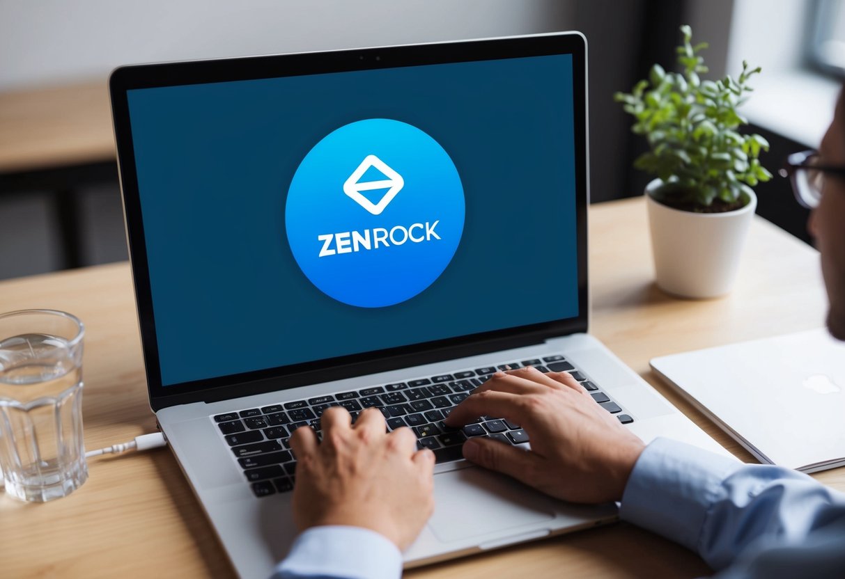 A person using a computer to claim and manage their ZenRock airdrop