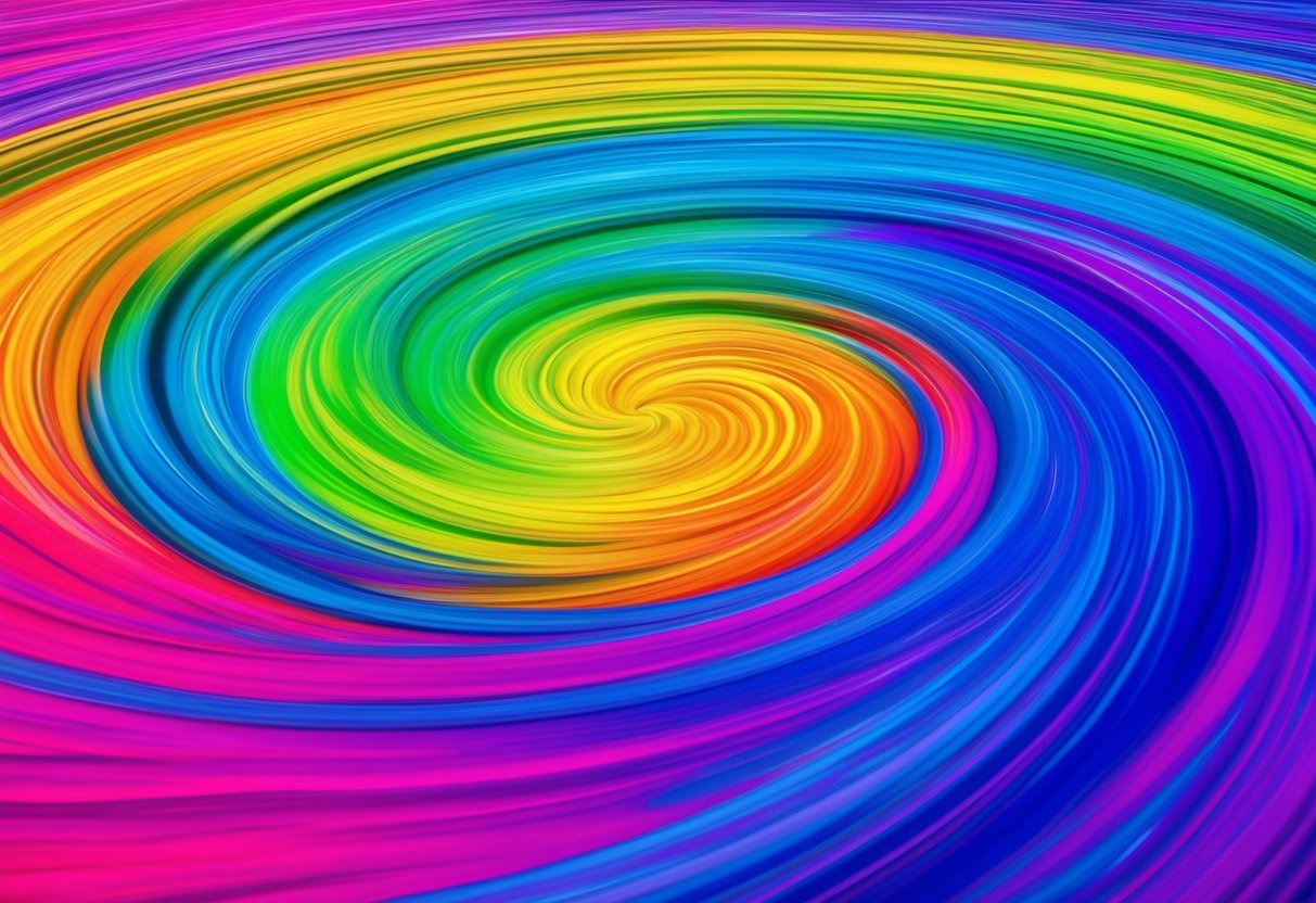A vibrant pool of colors swirling and mixing together, creating a mesmerizing and dynamic pattern