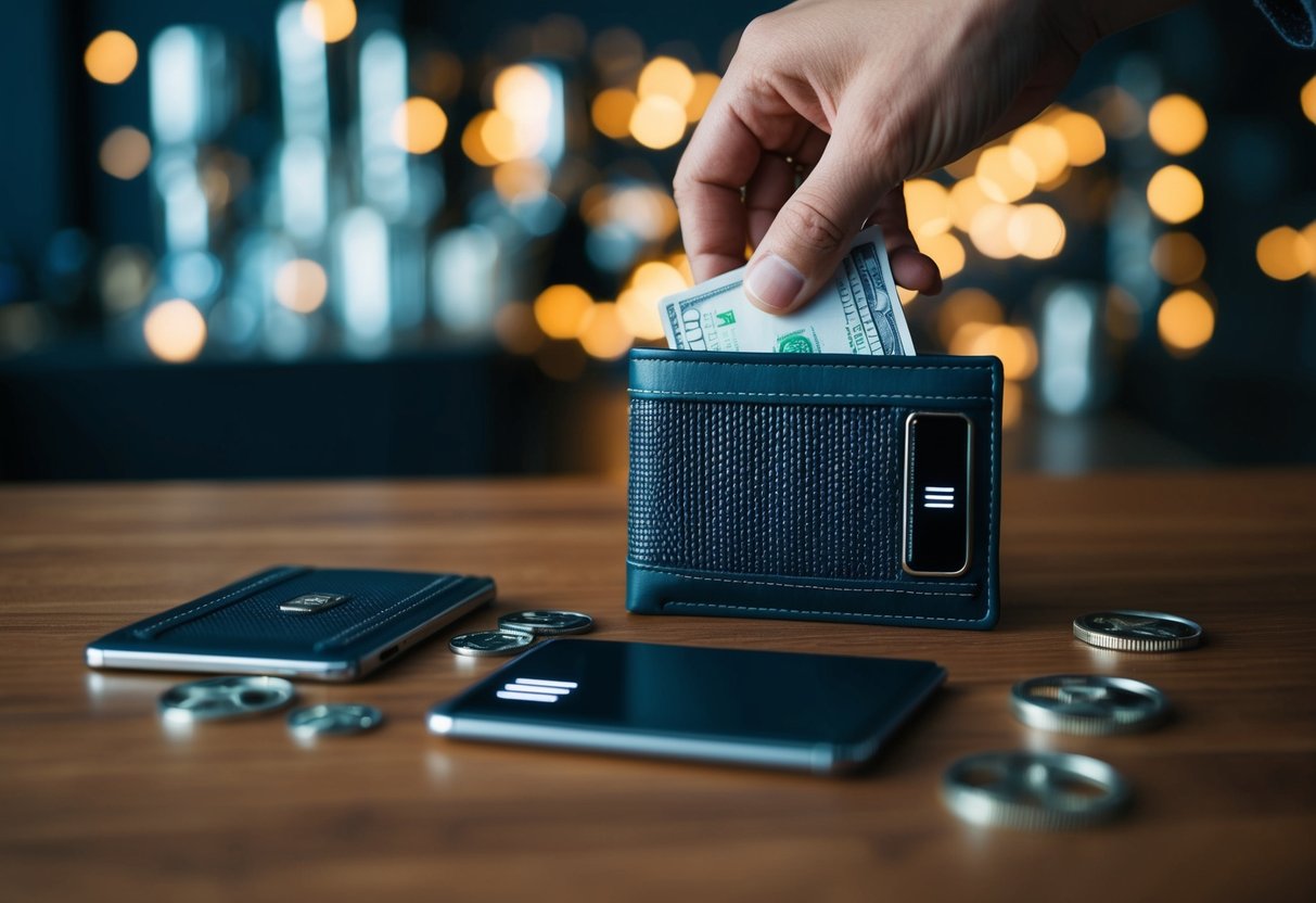 A digital Metamask wallet being loaded with metal elements